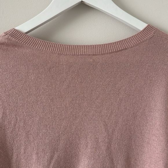 Leith Pink Fluted Bell Long Sleeve Knit Sweater Bell Cotton Wool Blend Small - Picture 9 of 13